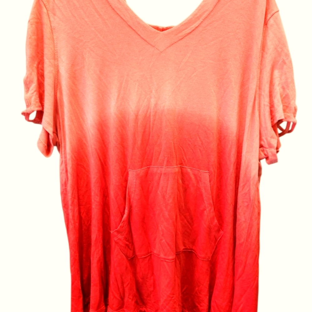Livi Short Sleeve Lightweight Pullover Hoodie Orange Ombre 18/20